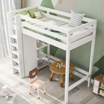 Postel Jednolůžková dřevěná postel Arhatreya 90x200 cm bílá