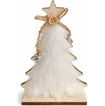 Velikonoční dekorace DECOLED Dřevěná dekorace stromeček s rolničkami, 8,5 × 4,5 × 14 cm, stojící