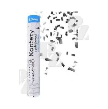 Konfeta Konfety vystřelovací 30cm fóliové stříbrné LUMA