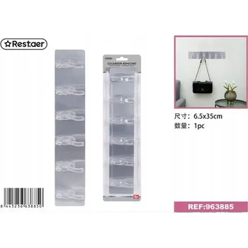 Věšák Rest.aer - Silný háček bez stop s metalickým povrchem, 6 kusů 35*6.5C