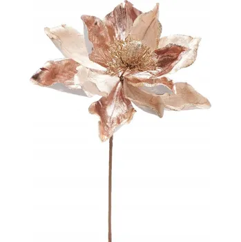 umělá květina Větvička vánoční hvězda růžové zlato 47 cm VILLA ITALIA