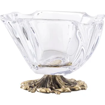 Dekorativní výrobek Sklo+Mosaz Mísa Podnos Bohemia Křišťál