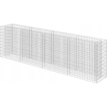 Květináč Zvýšený gabionový květináč, pozinkovaná ocel, 360 x 50 x 100 cm