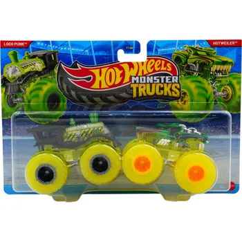 auto na autodráhu Hot Wheels Monster Trucks Demolition Doubles Loco Punk Vs Hotweiler