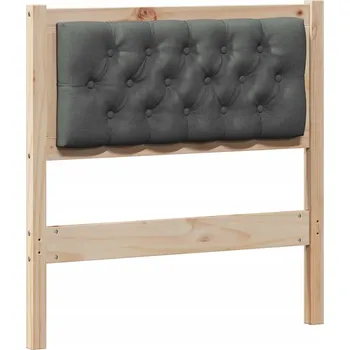 Čelo postele hnědá a tmavě šedá 80 cm Masivní borovicové dřevo