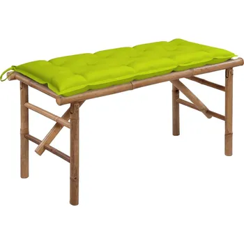 Zahradní lavice zahrada-XL Skládací zahradní lavice s poduškou 118 cm bambus 3063875