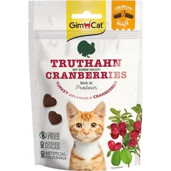 Pamlsek pro kočku GimCat | Chrunchy Snack - Krůta & Brusinky křupavé pamlsky pro kočky 50 g