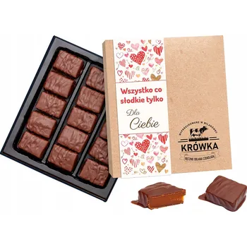 Čokoláda Bonboniéra s kravičkami v čokoládě Valentýna