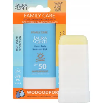 Přípravek na opalování Laura Conti tyčinka SPF50 na obličej a tělo, voděodolná, pro opalování, 20 g