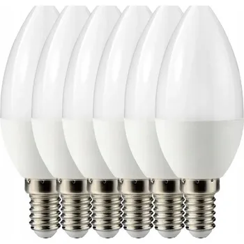Žárovka LED žárovka E14 6W C37 550lm moko, sada 6 kusů