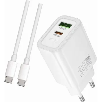 Rychlá USB-C GaN nabíječka 30W s dlouhým 2m kabelem pro Samsung Galaxy A22 5G