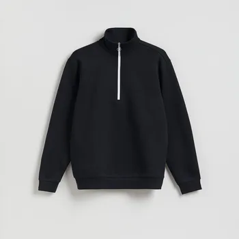 Pánská mikina Reserved - Bavlněná mikina regular fit - tmavomodrá - 528EF-59X - 528EF-59X-XL