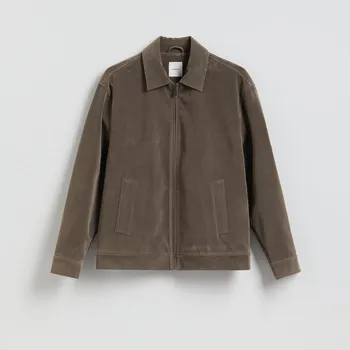 Dámský kabát Reserved - Bunda bomber z&nbsp;imitace semiše - tmavě šedá - 471HM-90X - 471HM-90X-XXL