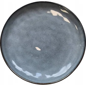 Talíř Dezertní talíř keramický šedý modrý ručně malovaný 20 cm