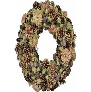 Vánoční dekorace Věnec Šišky, hnědá, 35x35x7,5cm, ks|Ego Dekor