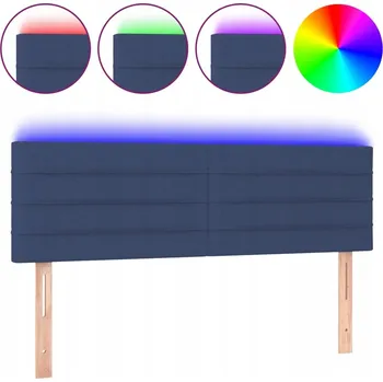 VidaXL Čelo postele s LED osvětlením, modré,