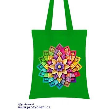 Taška s potiskem Textilní taška, MANDALA barevná, 41x37cm, mix barev, 1 ks Vyberte si barvu ZDE:: zelená