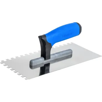 Zednické hladítko KUBALA Hladítko nerezové zubové softgrip | 270x130 mm, zub 4x4 mm - Z0241 Varianta: KUBALA Hladítko nerezové zubové softgrip - 270x130 mm, zub 12x12 mm