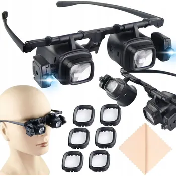 Lupa LUPA BRÝLE HODINÁŘSKÉ SERVIS PODSVÍCENÍ 2 LED 2x 6x 8x 12x 24x