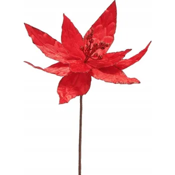 umělá květina Větvička vánoční hvězda červená 47 cm VILLA ITALIA