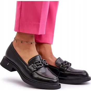 Dámské mokasíny ELEGANTNÍ DÁMSKÉ MOKASÍNY Z PŘÍRODNÍ KŮŽE VINCEZA ČERNÉ 37