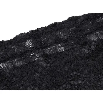 Dámské punčochy Samodržící pásky proti odírání stehen krajkové, střední, 7 (5) černá