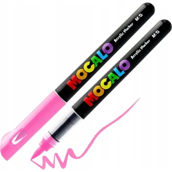 Akrylový fix s hrotovým štětcem Mocalo, červená růžová M&G - 218