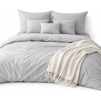 Povlečení Povlečení 160x200 + 2 Povlaky na polštáře Sada se zipem – tmavě šedá