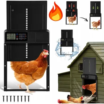 Chov hospodářského zvířete AUTOMATICKÉ ČASOVÉ DVEŘE DO KURNÍKU HLINÍKOVÉ VODĚODOLNÉ