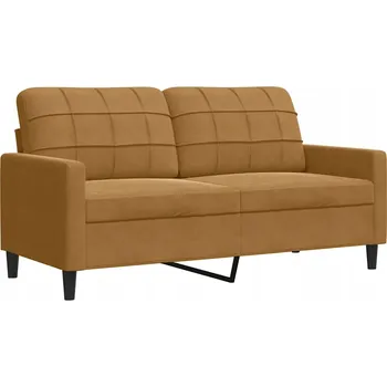 Pohovka VidaXL 2místná pohovka, hnědá, 140 cm, čalouněná sametem