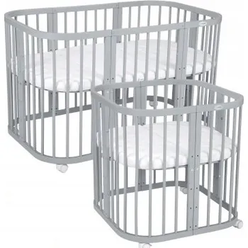 Dětská postýlka Dřevěná postýlka Waldin 77,5 x 127,5 cm šedá