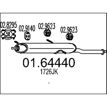 Tlumič výfuku Zadní tlumič výfuku, 01.64440