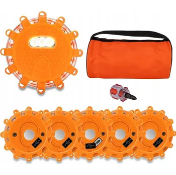 Autoelektronika 6x VÝSTRAŽNÝ MAJÁK STROBOSKOP 12+3 LED ORANŽOVÝ