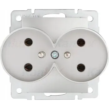 Elektrická zásuvka Elektrická Zásuvka zásuvka 2x2p+Z Kanlux Stříbrná 25210