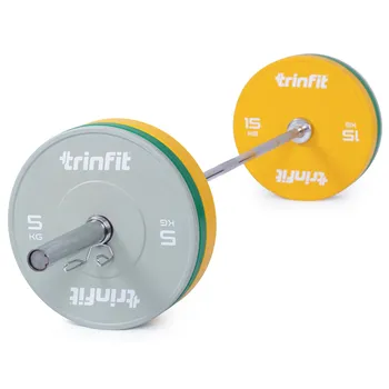 Olympijská činka TRINFIT 80 kg Bumper barevná