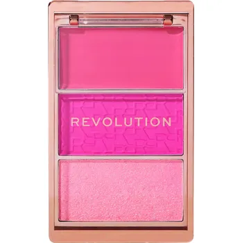 Přípravek na tvář Revolution Blush Icon Palette paleta tvářenek odstín Hot Pink Flag 9.8 g
