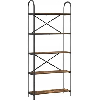 Knihovna Police na knihy Uzený dub 80 x 30 x 183 cm