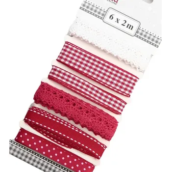 Stuha Pro Háčkování Stuhy sada 6 x 2 m červená