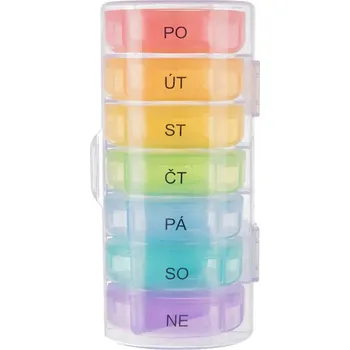 Dávkovač léků Orion 811268 týdenní duhový