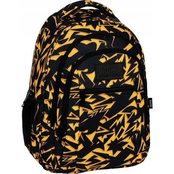 Vícekomorový Školní batoh Back Up černý, odstíny žluté a zlaté, 26 l