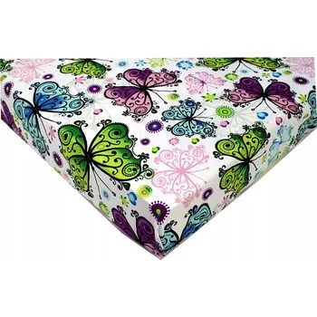 Prostěradlo PROSTĚRADLO NA GUMIČKU BAVLNA 40x90 cm do kolébky, kočárku motýl