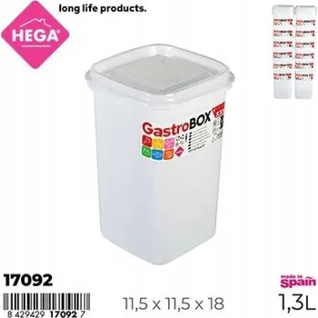 Dóza na potraviny Čtvercová nádoba na potraviny 1,3 l 1 Ks