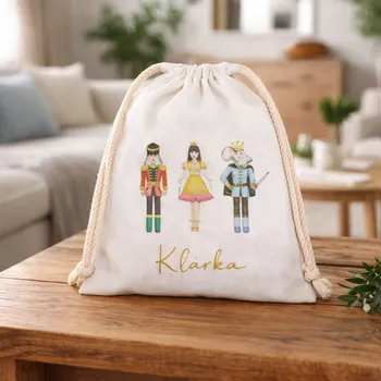 Školní sáček Bavlněný pytlík s potiskem LOUSKÁČEK, pro holky Velikost pytlíku: 15 X 20 cm