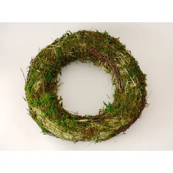 Věnec Přírodní věnec z trávy a větví prům. 32 cm