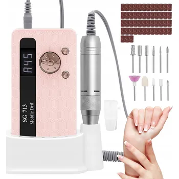 BRUSKA NA NEHTY SE STANICÍ PRO MANIKÚRU A PEDIKÚRU SADA USB RŮŽOVÁ