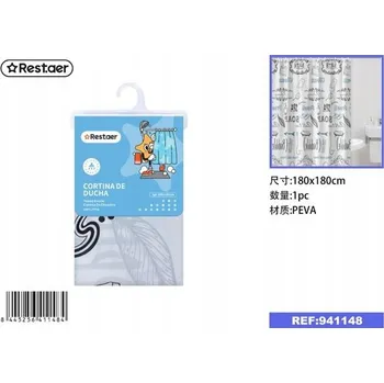 Prostěradlo Barevný Záclona do Sprchy 180x180 cm se Vzorem