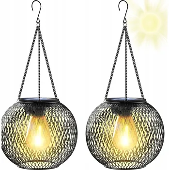 Venkovní osvětlení SOLÁRNÍ LAMPA SOLÁRNÍ LUCERNA LED DEKORATIVNÍ ZÁVĚSNÁ 2 KS VODĚODOLNÁ