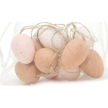 Velikonoční dekorace Plastová vajíčka s poutkem 4 cm 12 ks
