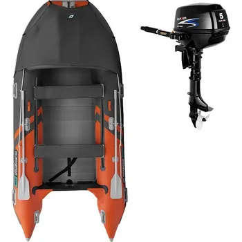 Člun Člun GLADIATOR ACTIVE C370AL orange dark grey - nafukovací člun s hliníkovou podlahou - sada: se spalovacím motorem PARSUN F2,6 1,9 kW