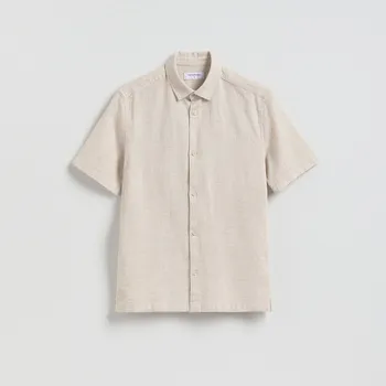 Reserved - Strukturální košile regular fit - béžová - 339HF-08X - 339HF-08X-XL